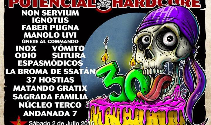Conciertos 30º aniversario de Potencial Hardcore