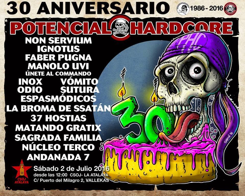Conciertos 30º aniversario de Potencial Hardcore