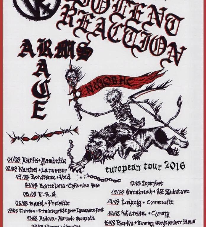 Violent Reaction Euro Tour Dates 2016