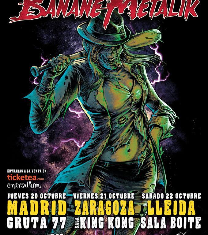 Banane Metalik en concierto en Madrid, Zaragoza y Lleida en octubre de 2016