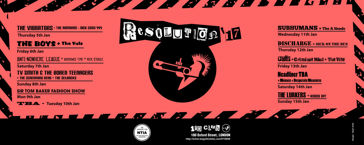 Resolution Festival 2017 line up (100 Club)