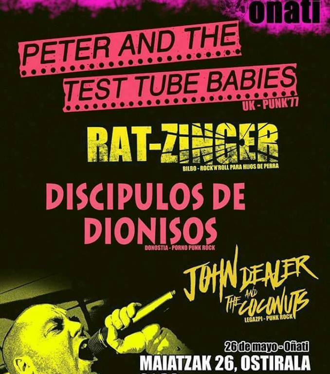 Concierto de Peter and The Test Tube Babies en Oñati