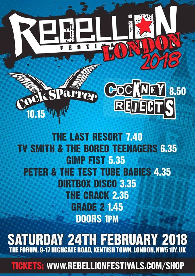 Rebellion London 2018 line-up