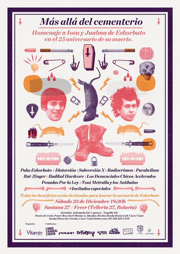 Concierto homenaje a Eskorbuto en Bilbao por 25º aniversario del fallecimiento de Iosu y Jualma