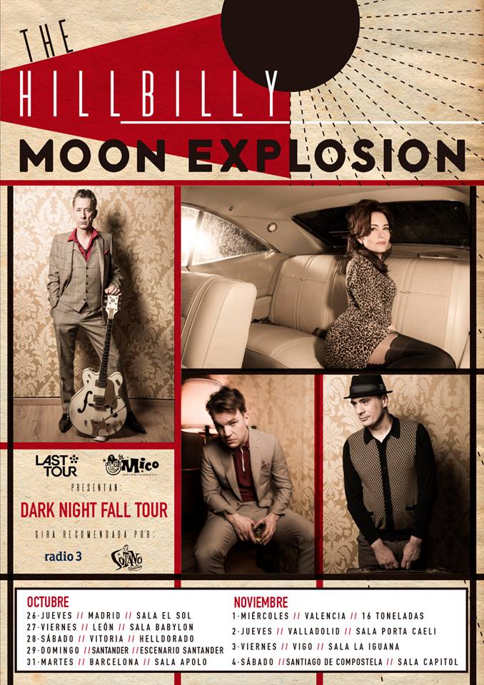 Conciertos de The Hillbilly Moon Explosion: Madrid, León, Vitoria, Santander, Barcelona, Valencia, Valladolid, Vigo y Santiago de Compostela
