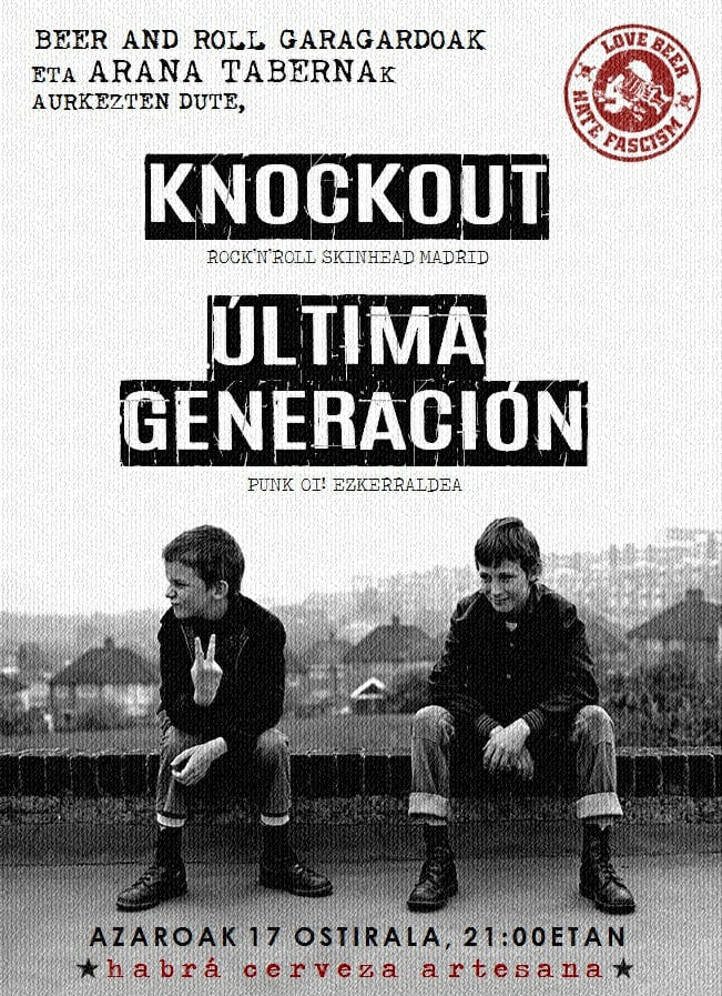 Concierto Knockout y Última Generación en Arana Taberna de Portugalete el 17 de noviembre de 2017
