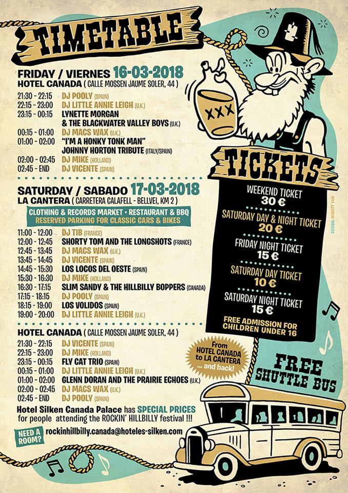Horarios Rockin' Hillbilly 2018 / Rockin' Hillbilly 2018 Timetable