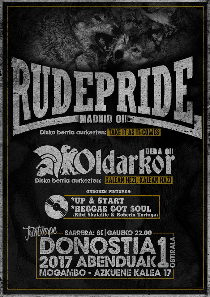 Concierto Rude Pride + Oldarkor @ Mogambo, Donostia, 01/1272017