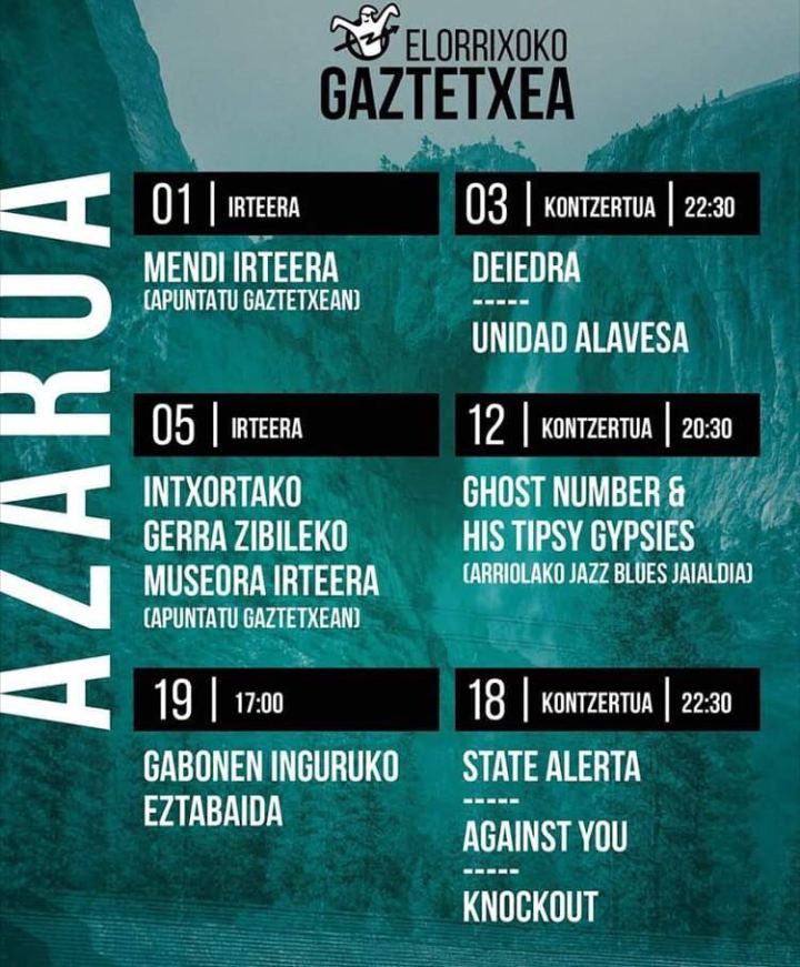 Knockout + Against You + State Alerta en el Gaztetxe de Elorrio el sábado 18 de noviembre de 2017