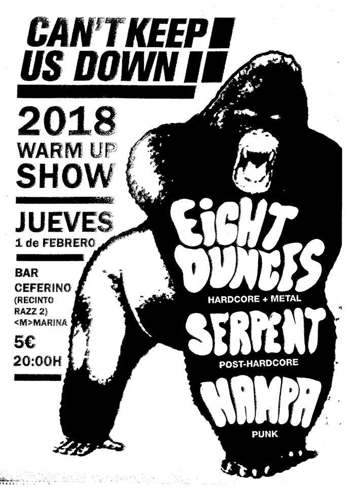 Can't Keep Us Down 2018 warmp up show w/ 8 Ounces, Sepernt y Hampa @ Bar Ceferino, Barcelona, 01/0272018