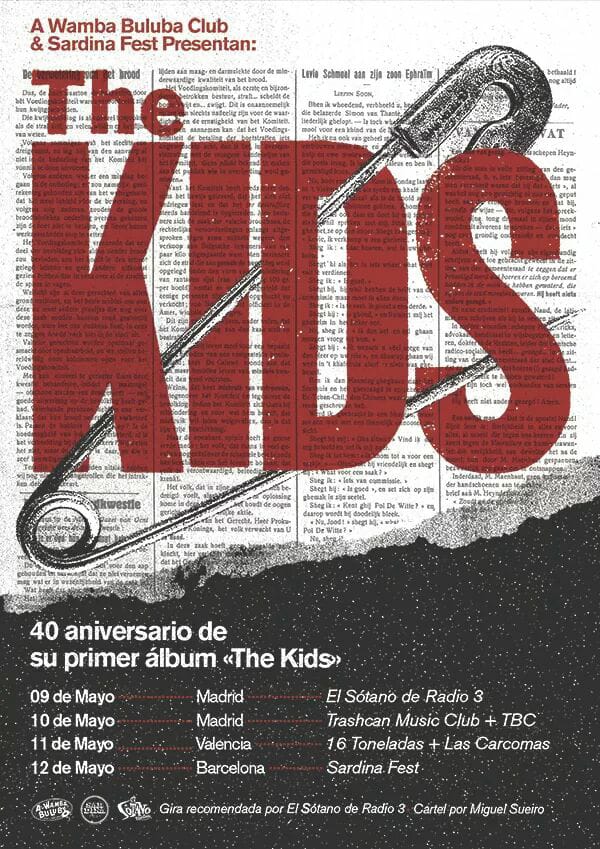 Gira de The Kids en mayo de 2018 con conciertos en Madrid (Trashcan), Valencia (16 Toneldas) y Barcelona (Sardina Fest / Sala Upload)