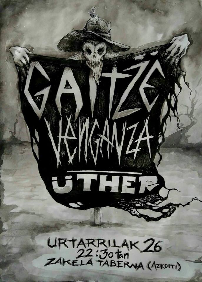 Concierto de Gaitze + Venganza + üther @ Zakela Taberna, Azkoitia, 26701/2018