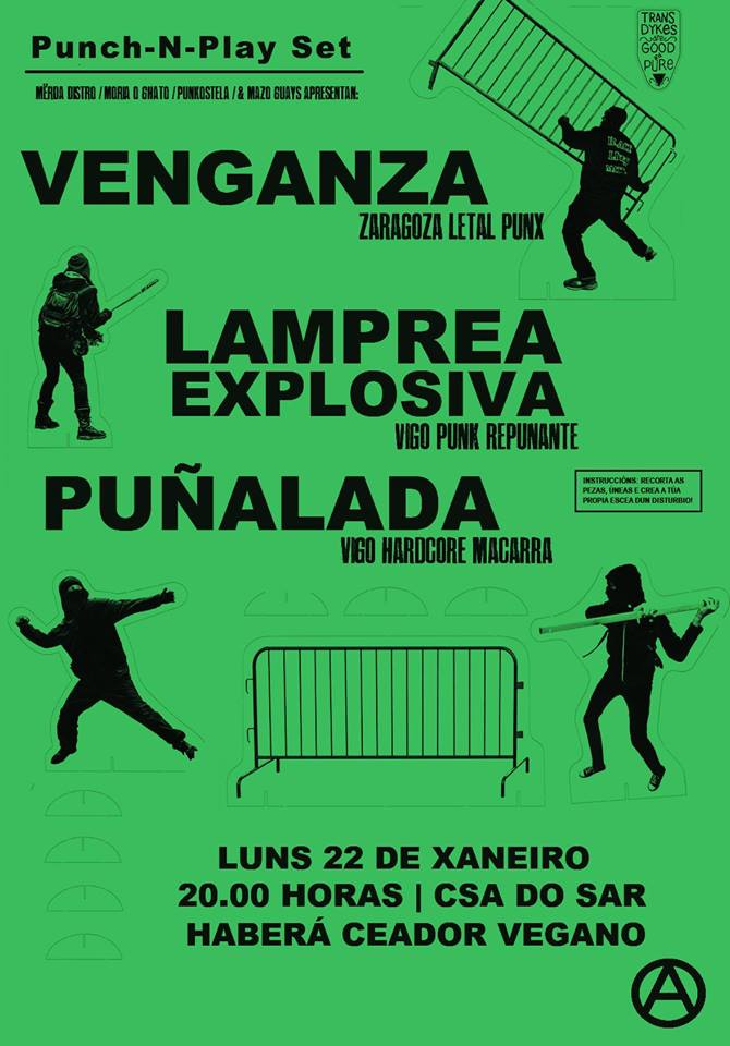 Concierto de Venganza / Lamprea Explosiva / Puñalada no Csa do Sar @ CSA do Sar, Santiago de Compostela, 22/01/2018