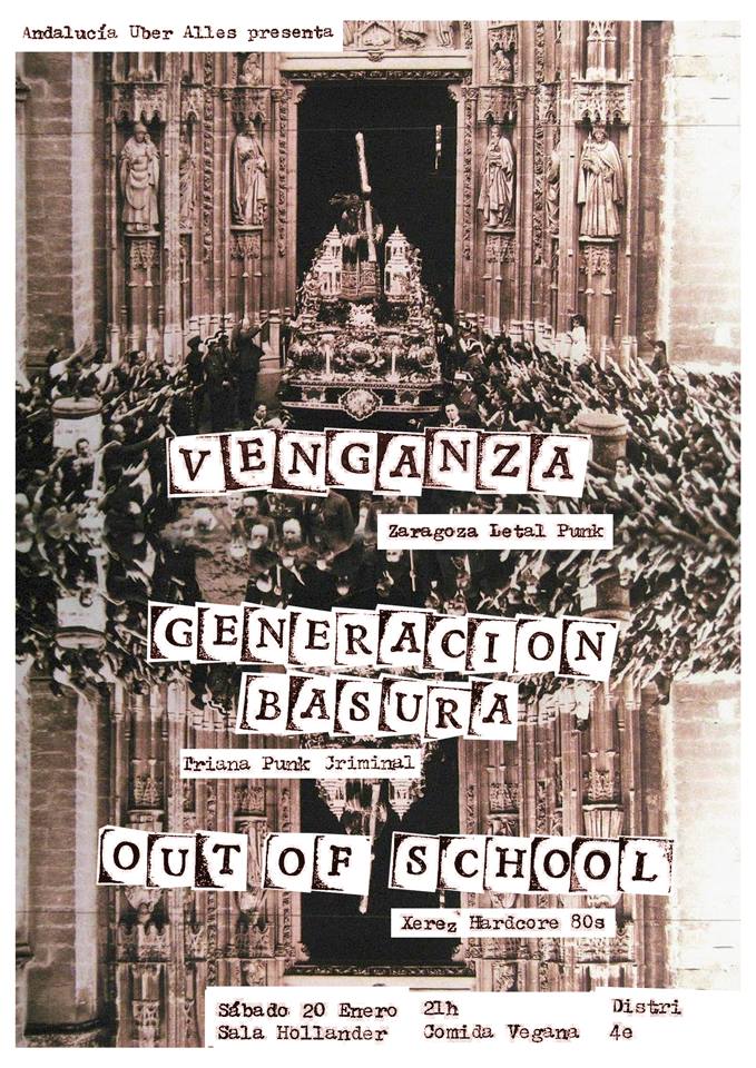 Concierto de Venganza + Generación Basura + Out of School @ Sala Höllander, Sevilla, 20/01/2018
