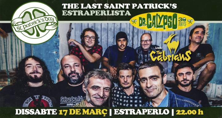 Cartel del concierto de Dr. Calypso + The Cabrians @ Estraperlo Club, Badalona, 17/03/2018