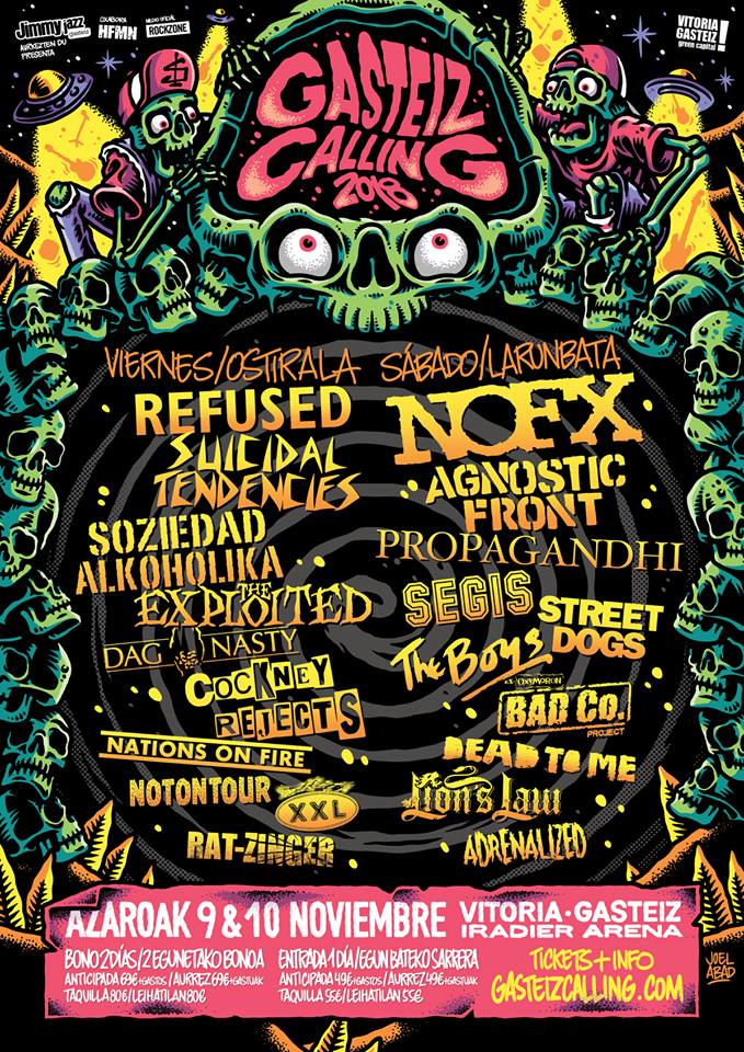 Reparto por días del cartel del Gasteiz Calling 2018