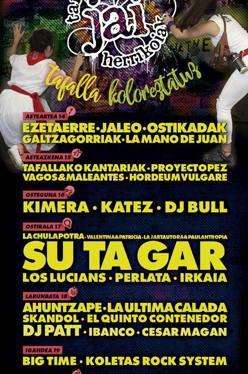 Programa de conciertos de las Fiestas de Tafalla 2018