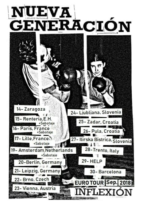 Cartel de la gira europea de Nueva Generación (septiembre de 2018)