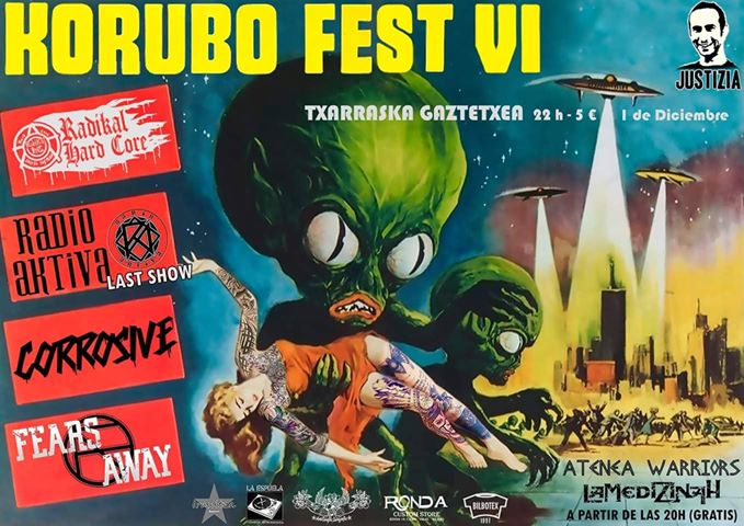 Korubo Fest 2018 con Radikal Hard Core, Radio Aktiva, Corrosive y Fears Away @ Txarraska Gaztetxea, Basauri, el 1 de diciembre de 2018