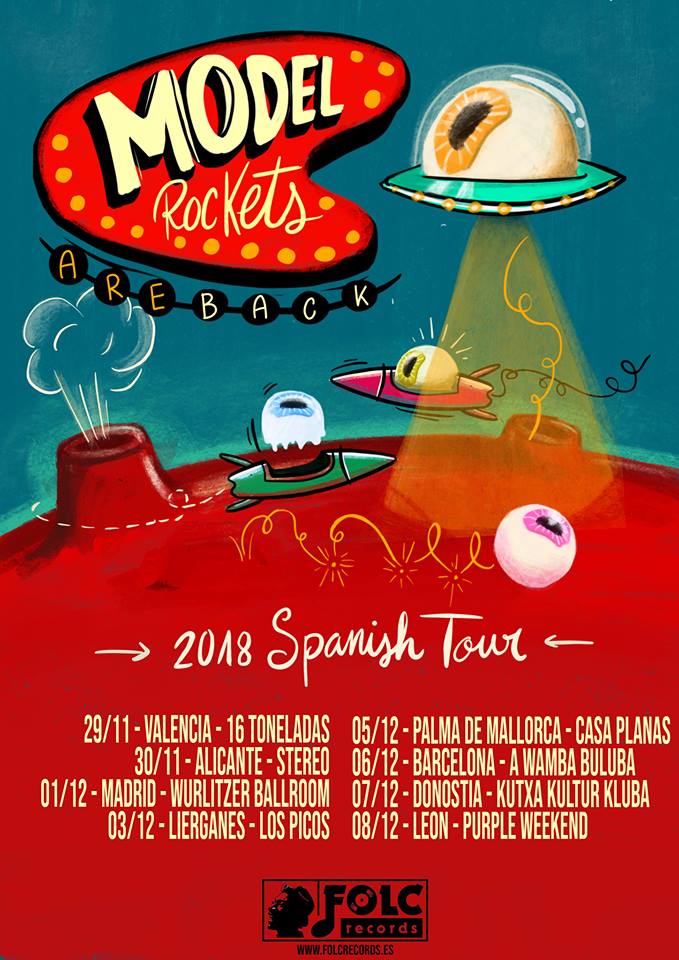 Cartel de la gira de The Model Rockers con conciertos en Valencia, Alicante, Madrid, Lierganés, Palma de Mallorca, Barcelona, Donostia y LeónCartel de la gira de The Model Rockers con conciertos en Valencia, Alicante, Madrid, Lierganés, Palma de Mallorca, Barcelona, Donostia y León