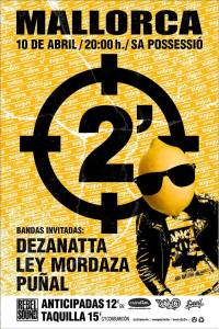 Cartel del concierto de 2 Minutos @ Sa Possessió, Mallorca