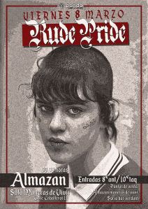 Cartel del concierto de Rude Pride @ Almazan, Soria, el viernes 8 de marzo de 2019