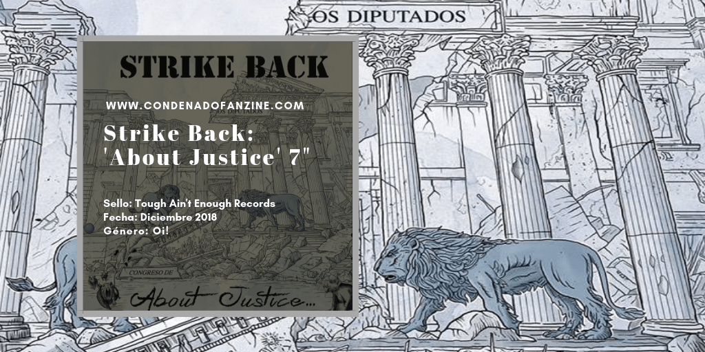 Reseña del 7" 'About Justice' de Strike Back (Tough Ain't Enough, 2018)