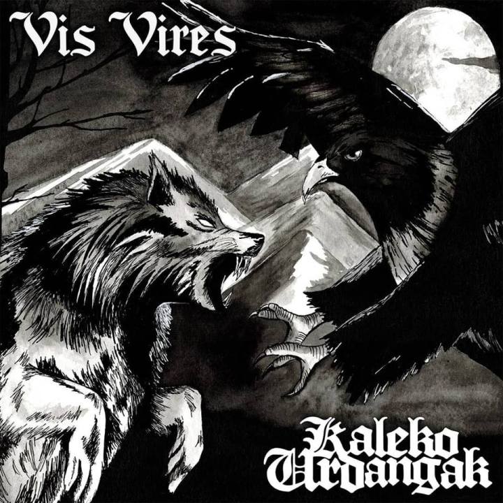 Portada del 7" compartido entre Vis Vires & Kaleko Urdangak (2019)