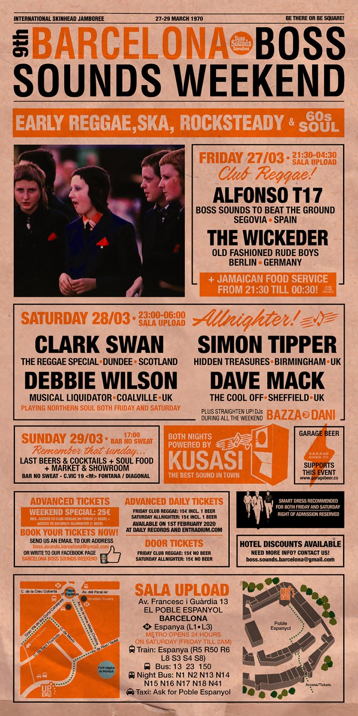 Barcelona Boss Sounds Weekend 2020 @ Sala Upload, del 27 al 29 de marzo de 2020