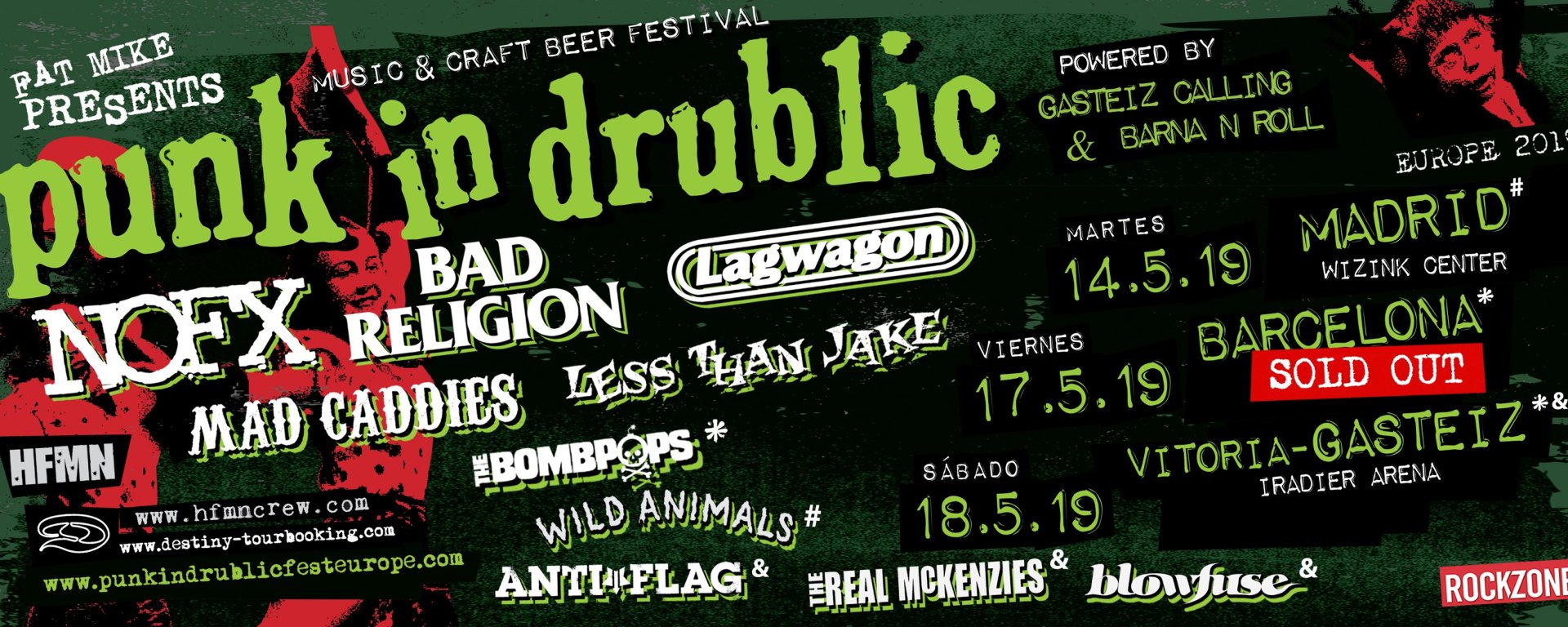 Punk In Drublic Festival en Madrid, Barcelona y Vitoria-Gasteiz los días 14, 17 y 18 de mayo de 2019