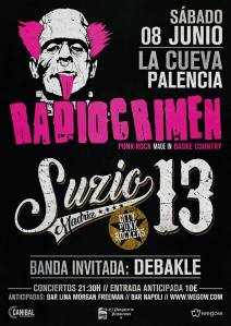 Concierto de Suzio 13 + Radiocrimen @ La Cueva, Palencia, el sábado 8 de junio de 2019