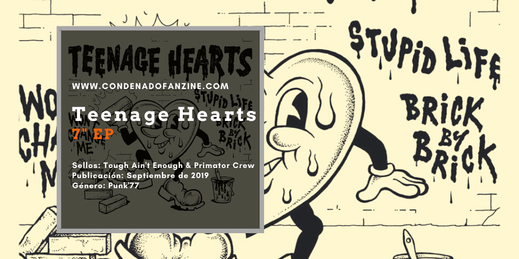 Reseña del EP en 7" de Teenage Hearts editado por Primator Crew y Tough Ain't Enough Records en septiembre de 2019