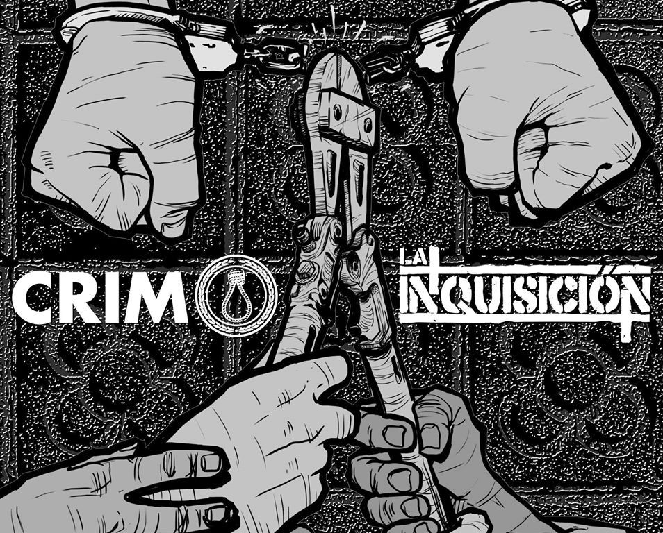 Cartel del concierto de CRIM + La Inquisición + Milicans @ Estraperlo Club, el 20 de diciembre de 2019