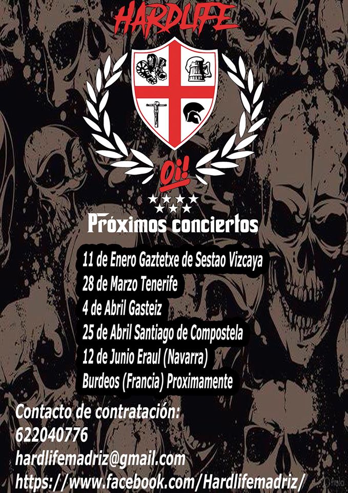 Conciertos de Hard Life (Oi! | Madrid) en los primeros meses de 2020