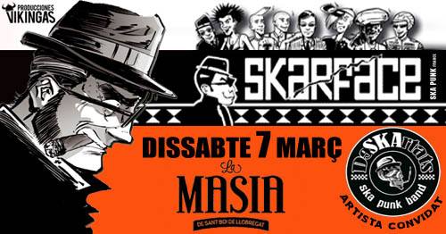 Cartel del concierto de Skarface + Deskartats @ La Masia de Sant Boi de Llobregat, el sábado 7 de marzo de 2020