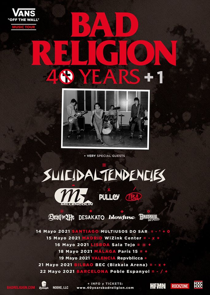 Cartel de la gira 2021 de Bad Religion