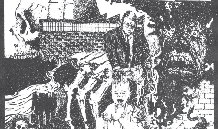 Portada de 'Pestilence Planet', 7" de debut de Clock of Time que publica Static Shock Records en agosto de 2020