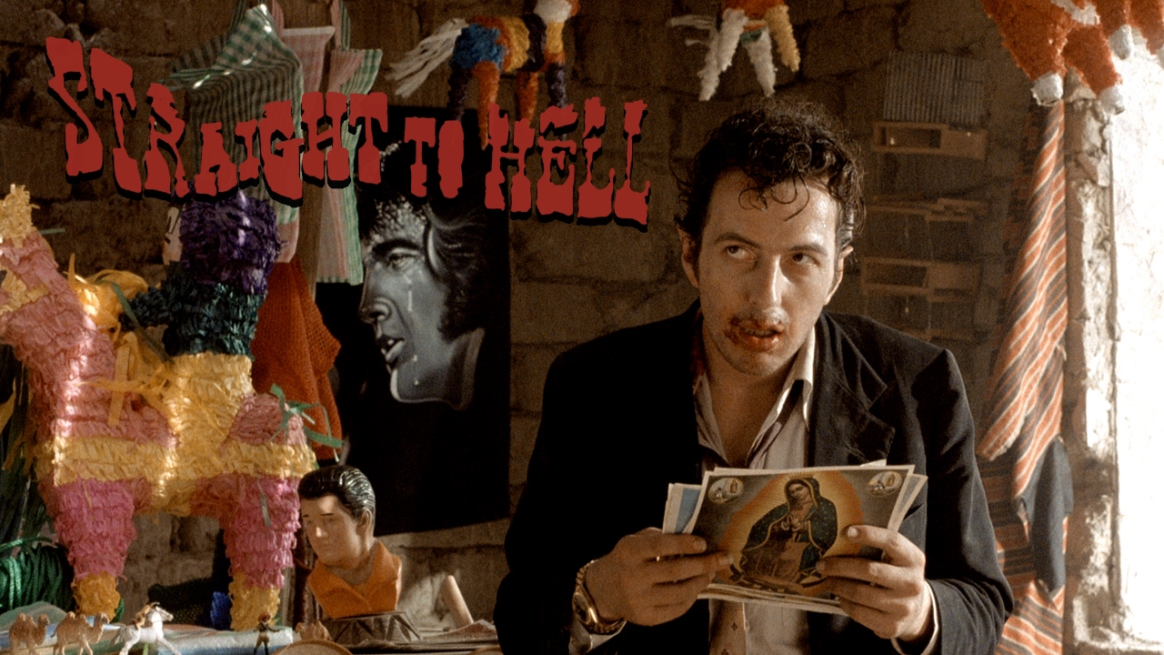 Straight to Hell es una película independiente de comedia-acción de 1987 dirigida por Alex Cox y protagonizada por Sy Richardson, Joe Strummer, Dick Rude y Courtney Love. La película también cuenta con cameos de Dennis Hopper, Grace Jones, Elvis Costello y Jim Jarmusch. Miembros de la banda de The Pogues, Amazulu y Circle Jerks también aparecen en la película.