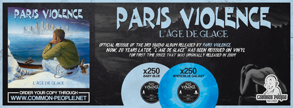 Portada de 'L'âge de glace' de Paris Violence, reedición por Common People Records (2020)