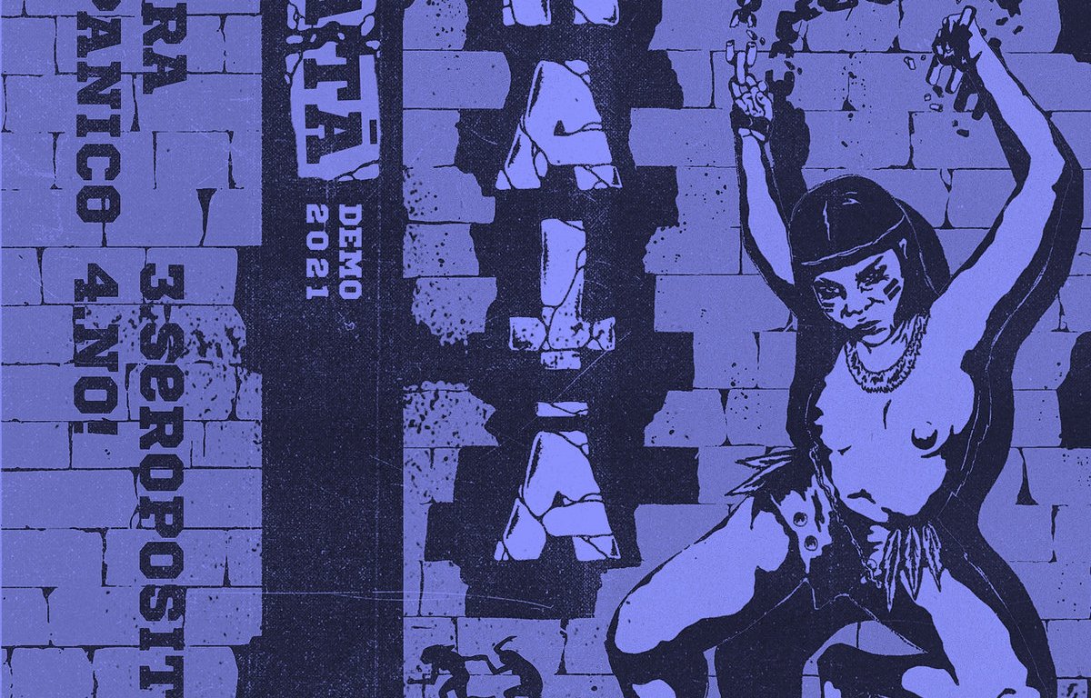 Portada de la cassette 'Demo 2021' de Hatã (banda hardcore punk afincada en Barcelona)