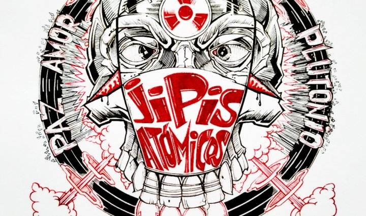 Portada del disco 'Paz, amor, plutonio' de Jipis Atómicos (2021)