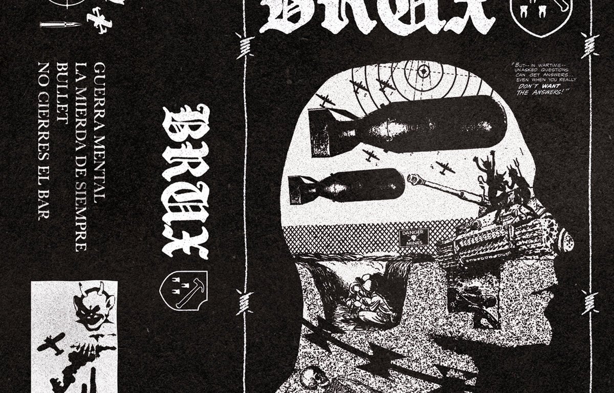 Nuevo EP de Brux, titulado 'Guerra Mental', con cuatro nuevas canciones que han sido editadas en formato cassette a través del sello La Parca (abril, 2021)