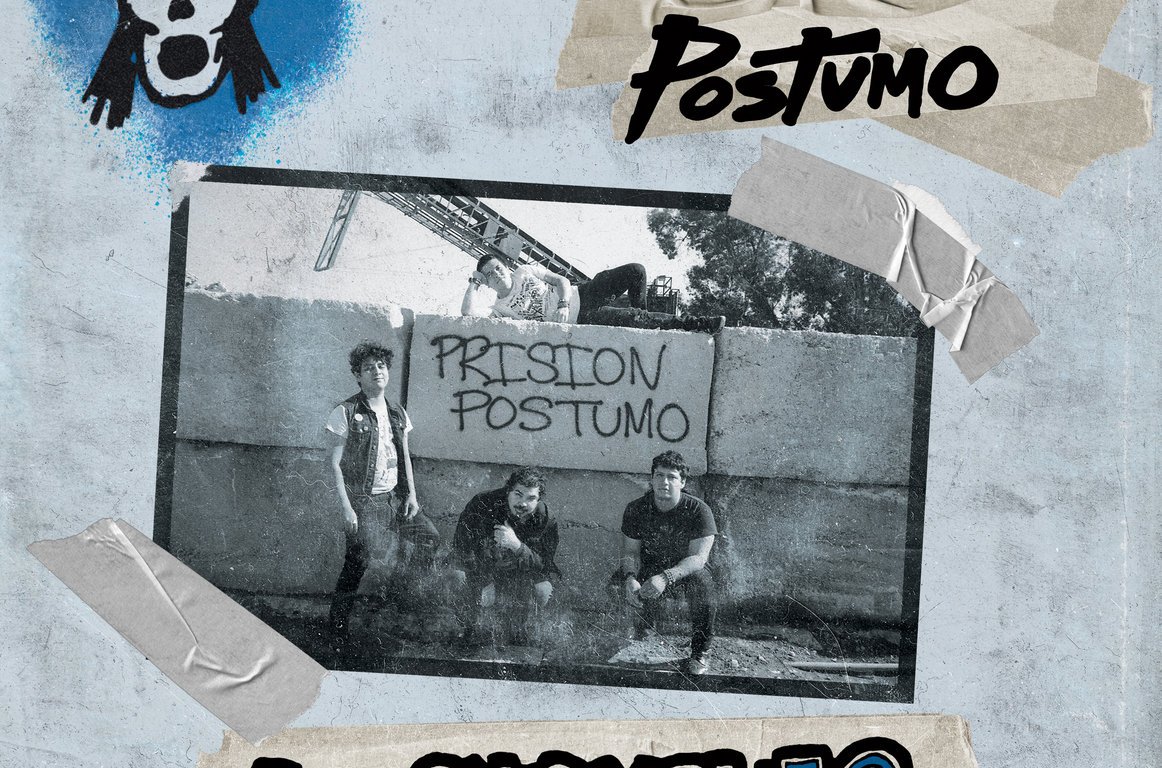 Portada del disco 'Amor, salud y dinero' editado en 2021 por Prisión Póstumo, banda punk procedente de Santa Ana (California)