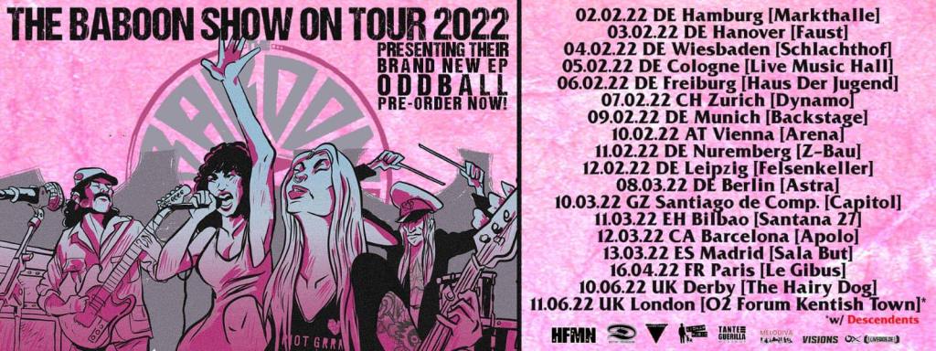 Fechas de la gira de The Baboon Show en 2022