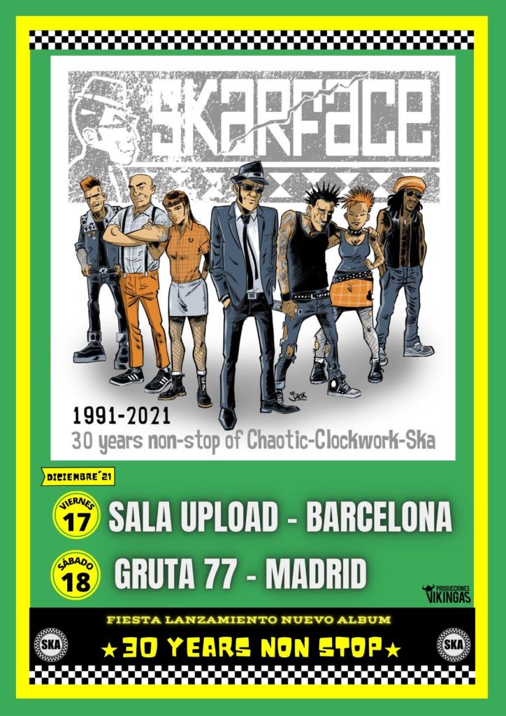 Cartel de los conciertos de Skarface en Barcelona y Madrid