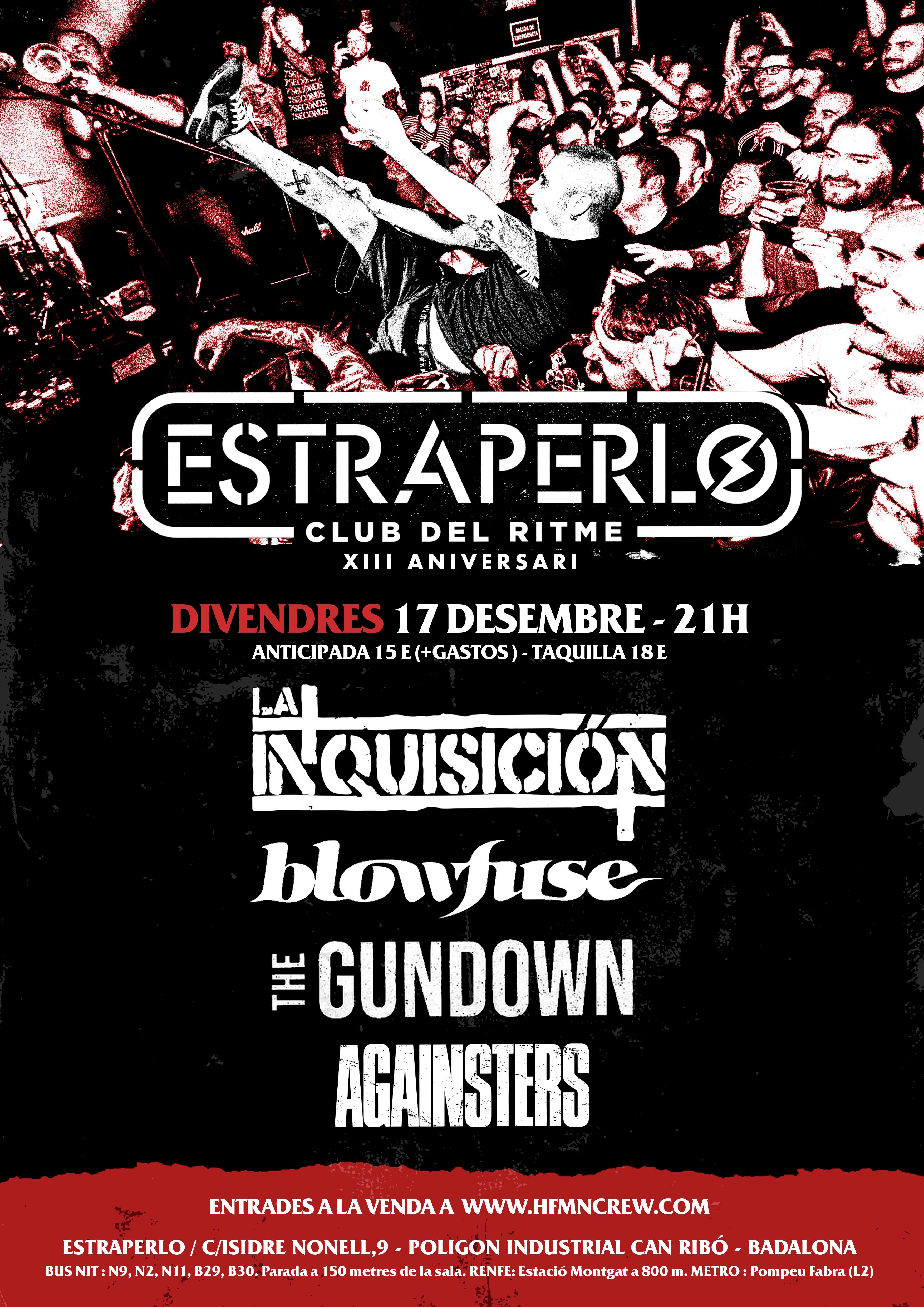 Cartel del concierto 20ª aniversario de HFMN @ Estraperlo Club 17/12/2021