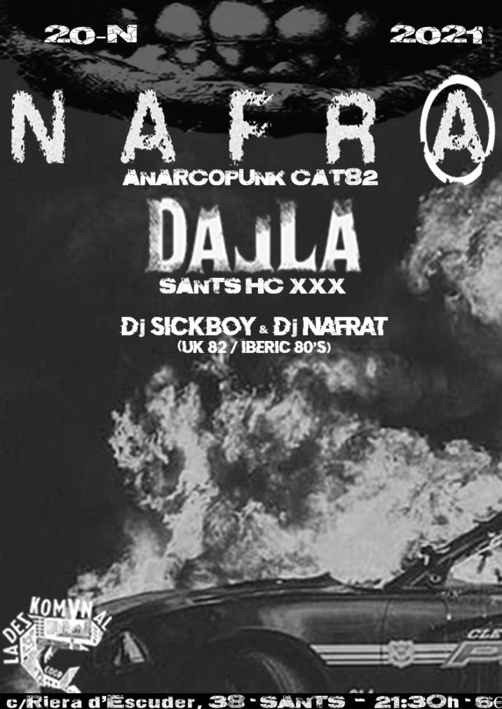 Cartel del concierto de Nafra y Dalla en La Deskomunal (Barcelona)