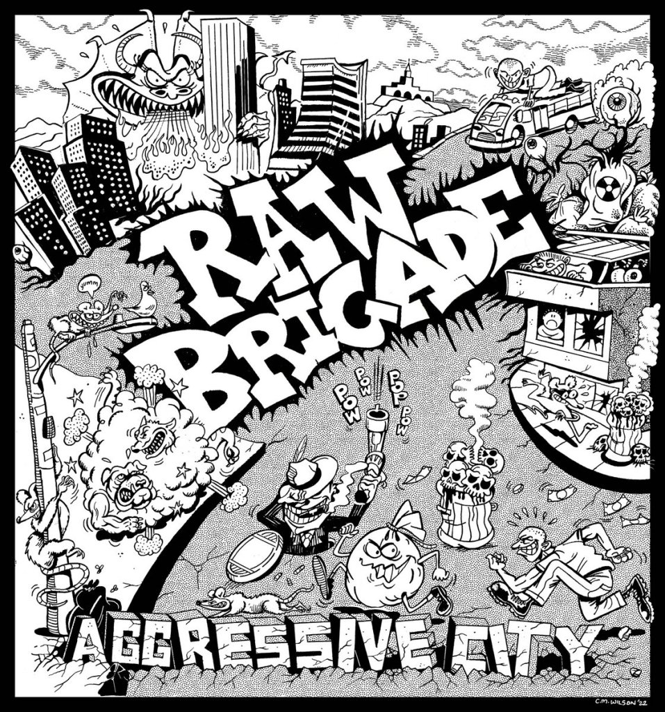 Portada del disco 'Aggresive City' de Raw Brigade (2022)
