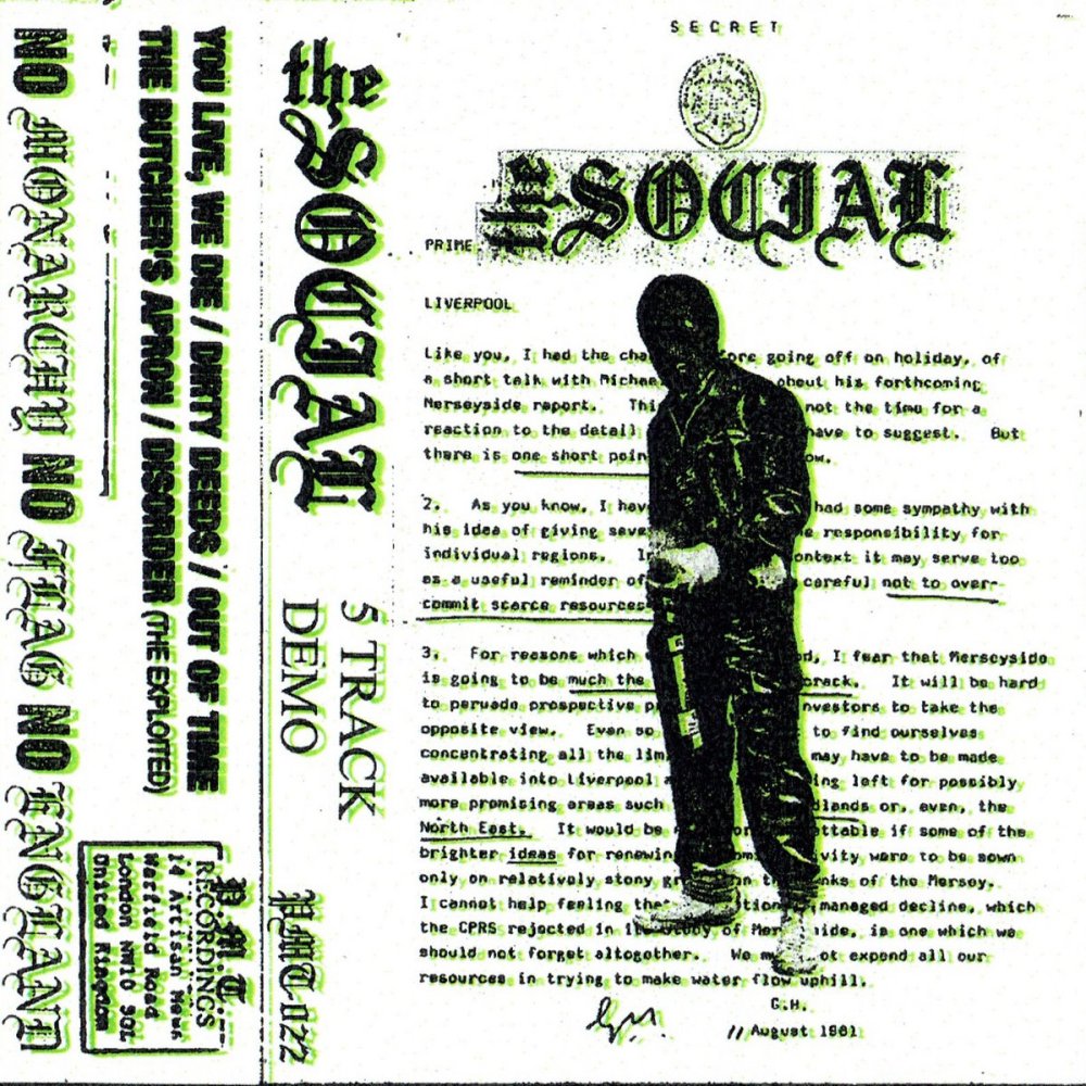 Portada de la casete de '5 Track Demo' de The Social (2022)Portada de la casete de '5 Track Demo' de The Social (2022)