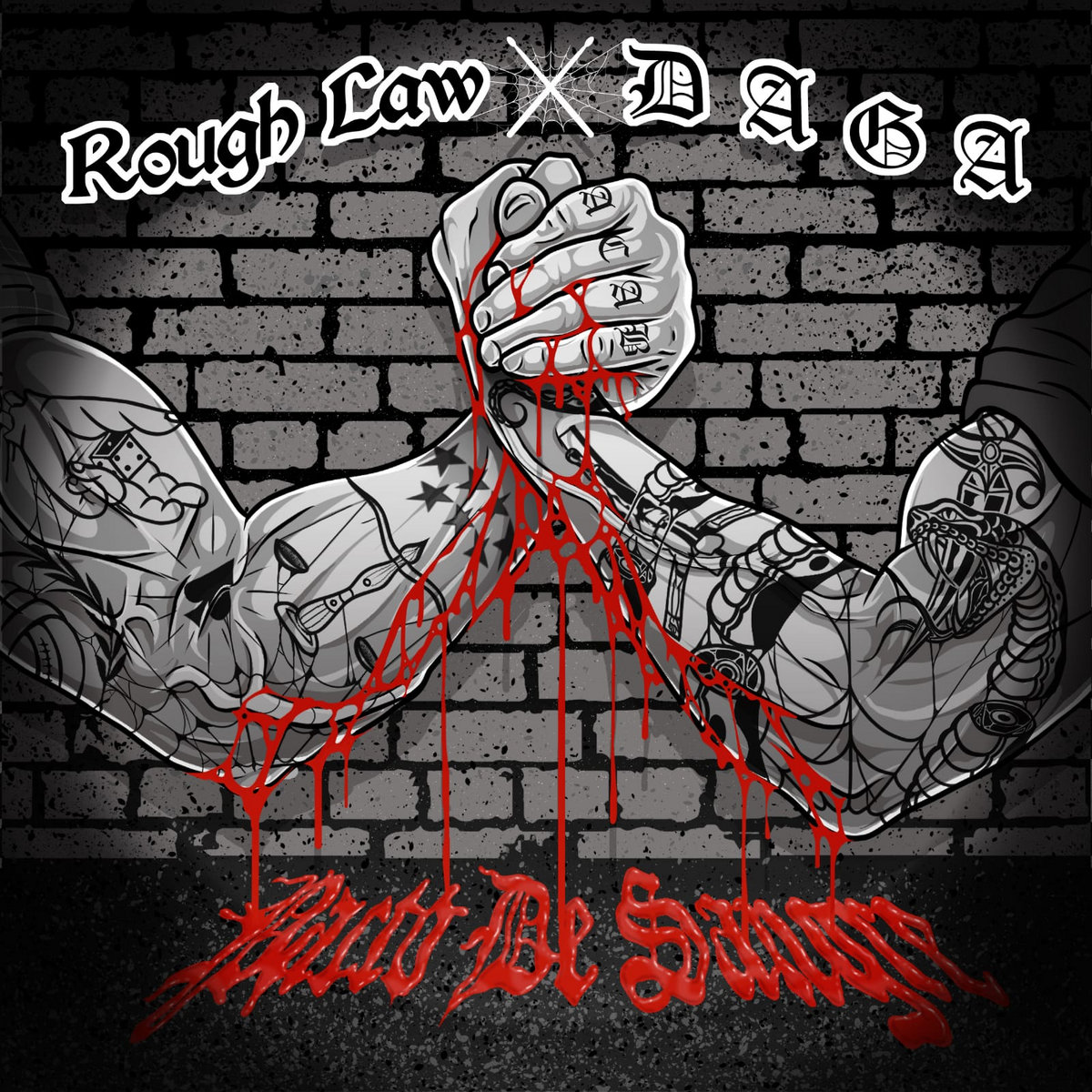 Portada del split entre Rough Law y Daga (2022)Portada del split entre Rough Law y Daga (2022)
